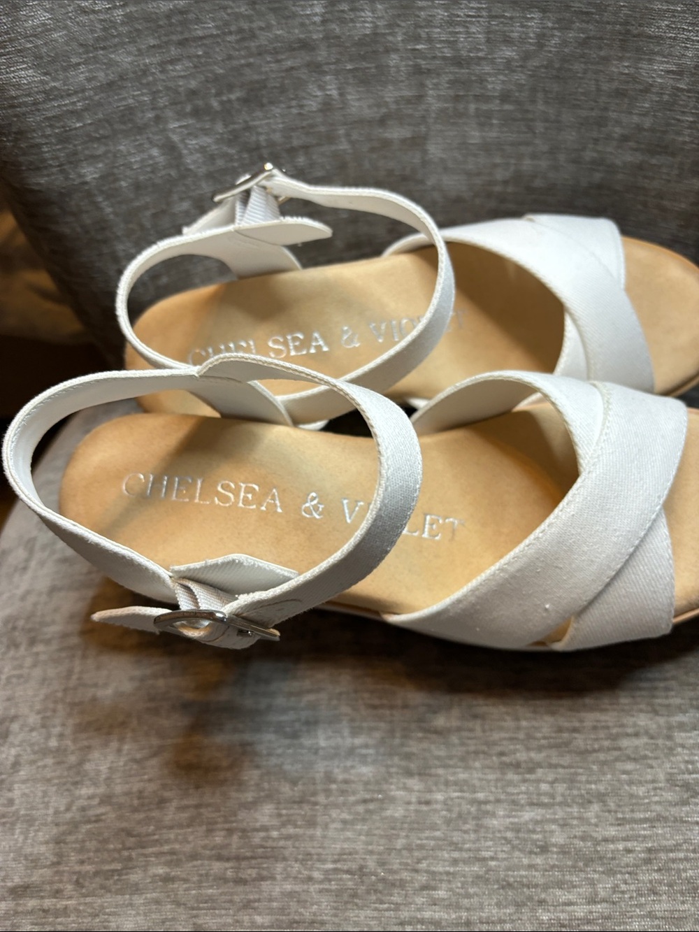 Chelsea & Violet Silver Strappy Platform Sandals